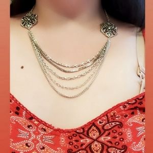 Silver Layered Statement Necklace